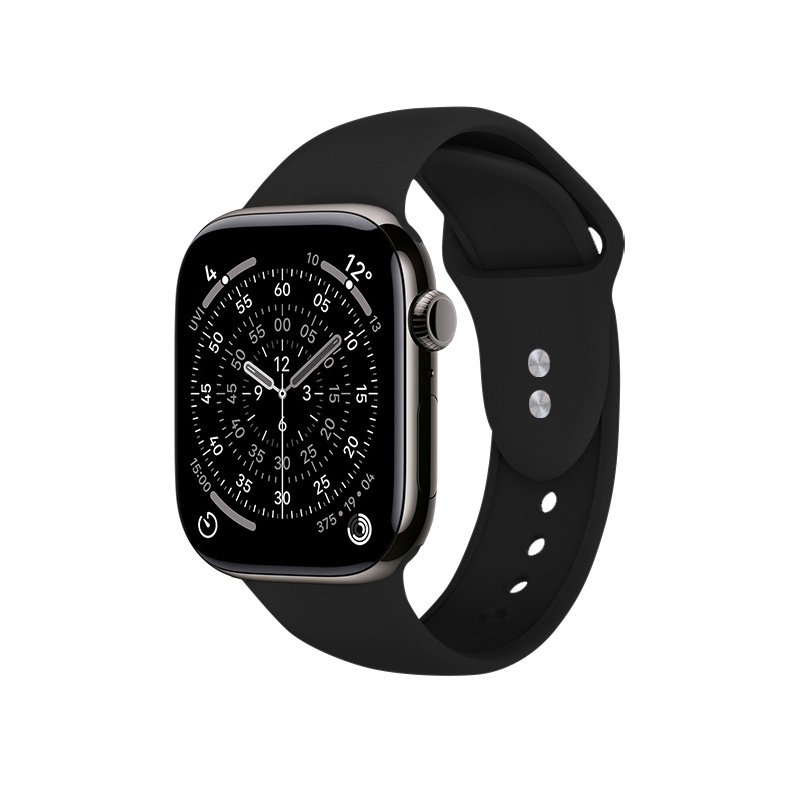 Crong Liquid - Pasek do Apple Watch 44/45/46/49 mm (czarny)