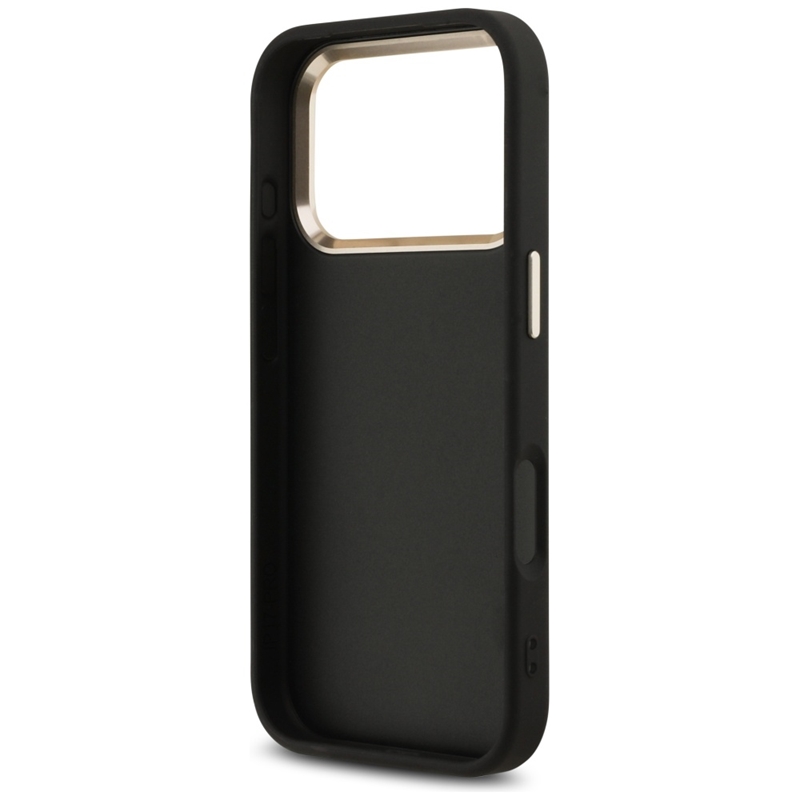Guess Fixed Glitter Big 4G Metal Frame - Etui iPhone 17 Pro (czarny)