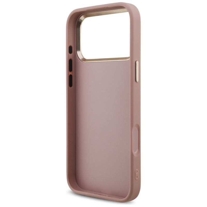 Guess Fixed Glitter Big 4G Metal Frame - Etui iPhone 17 Pro Max (różowy)