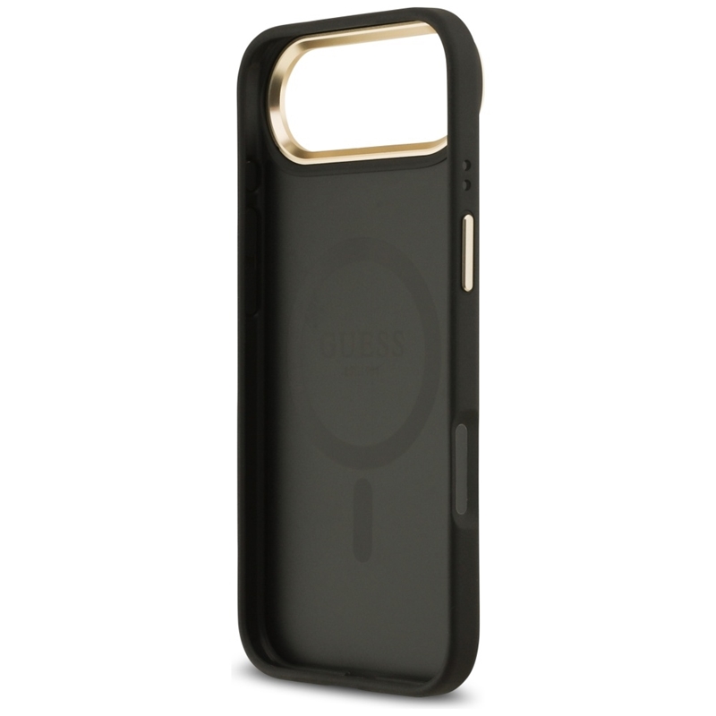 Guess Grained Strass Logo MagSafe - Etui iPhone Air (czarny)