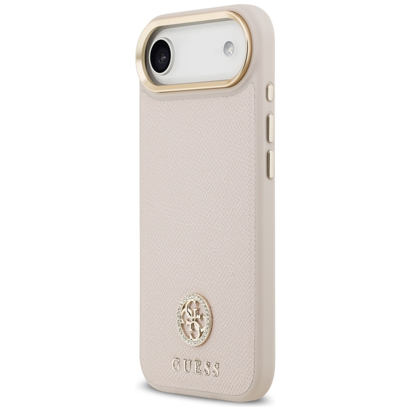 Guess Grained Strass Logo MagSafe - Etui iPhone Air (różowy)