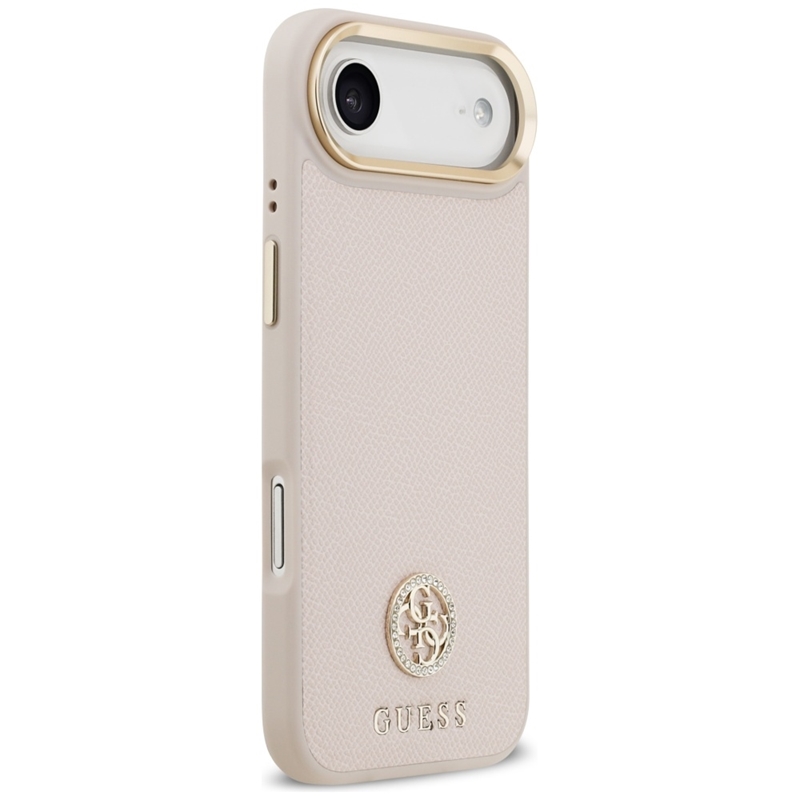 Guess Grained Strass Logo MagSafe - Etui iPhone Air (różowy)