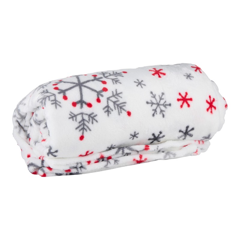 Arti Casa - Koc flanelowy świąteczny 150x200 cm (Biały)