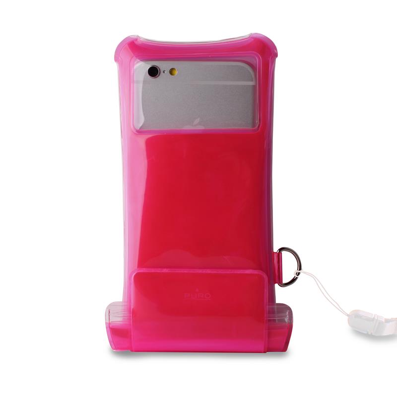 PURO Nieprzemakalne etui smartphone/phablet max. 5.1" + kieszeń na kartę (różowy)