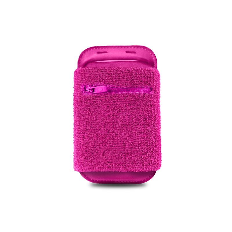PURO Running Band - Uniwersalna frotka do biegania do smartfonów max 4.3" + key pocket (różowy)