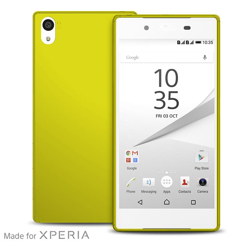 PURO Ultra Slim "0.3" Cover MFX - Zestaw etui + folia na ekran Sony Xperia Z5 (limonkowy)