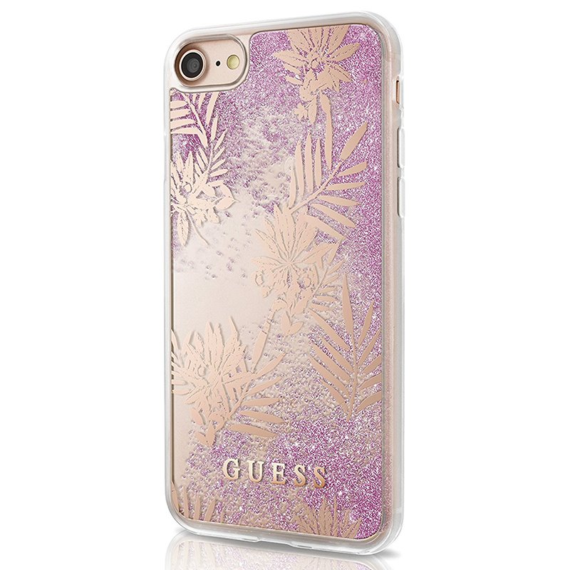 Guess Liquid Glitter - Etui iPhone 7 (różowy/złoty)