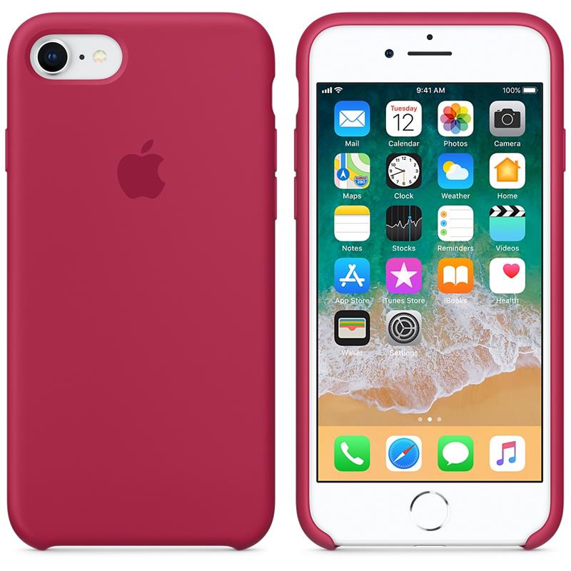 Apple Silicone Case - Silikonowe etui iPhone 8 / 7 (różana czerwień)