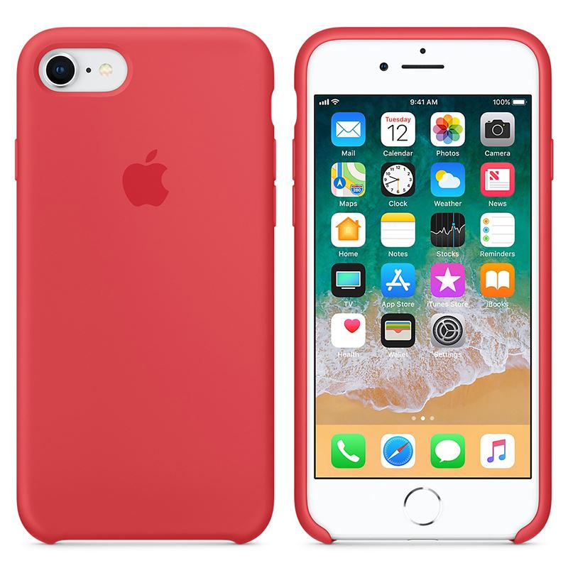 Apple Silicone Case - Silikonowe etui iPhone 8 / 7 (czerwona malina)