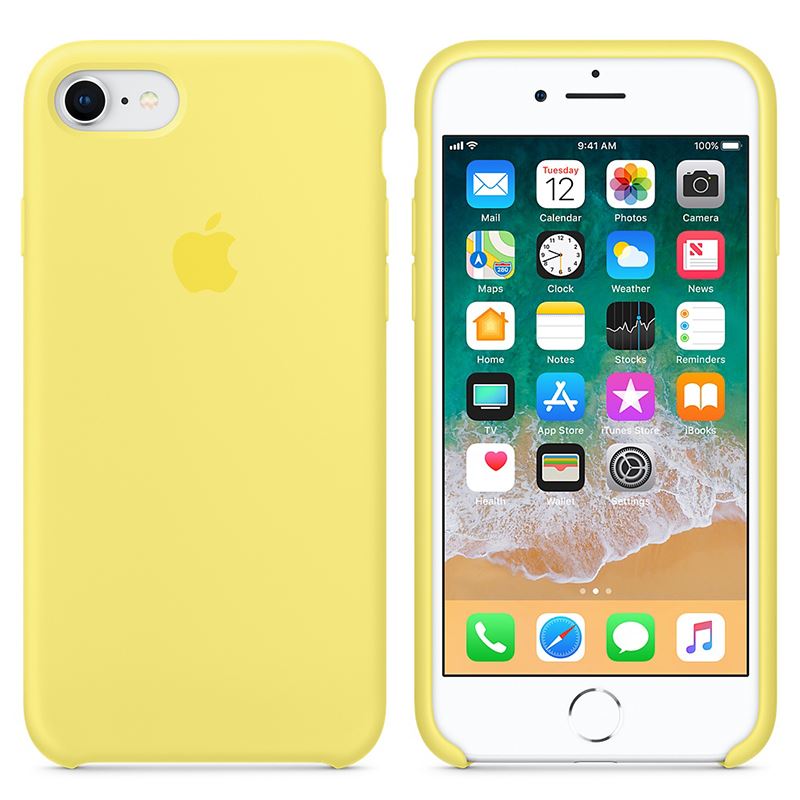 Apple Silicone Case - Silikonowe etui iPhone 8 / 7 (lemoniadowy)