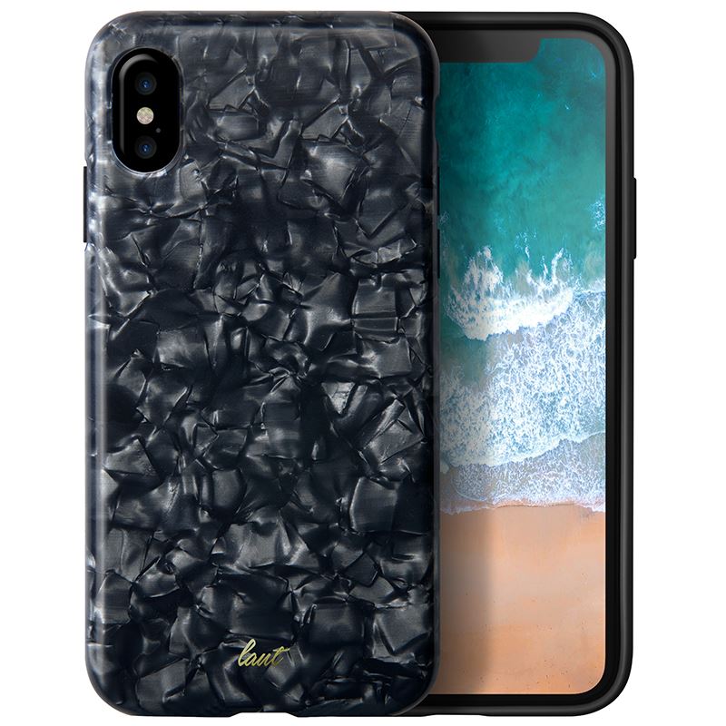 Laut POP PEARL - Etui iPhone X z 2 foliami na ekran w zestawie (Black Pearl)