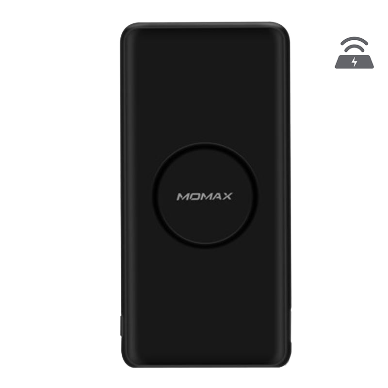 Momax Q.Power Slim - Uniwersalna ładowarka bezprzewodowa z funkcją Power Bank 5000 mAh, USB-C + USB-A, 2.1 A (Black)