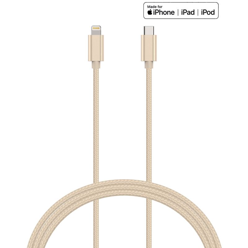 Kanex DuraBraid - Kabel połączeniowy USB-C (Power Delivery) na Lightning MFi 2 m (Gold)