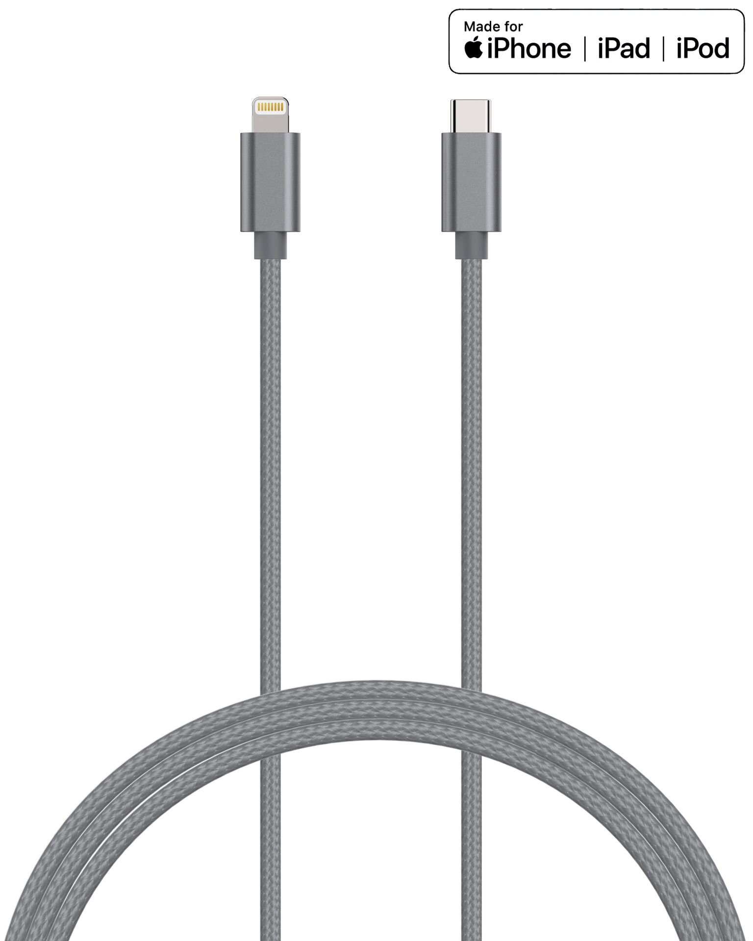 Kanex DuraBraid - Kabel połączeniowy USB-C (Power Delivery) na Lightning MFi 2 m (Space Gray)