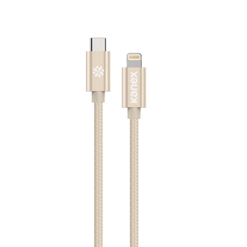 Kanex DuraBraid - Kabel połączeniowy USB-C (Power Delivery) na Lightning certyfikat MFi 1,2 m (Gold)