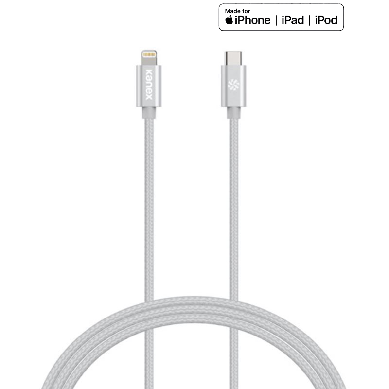 Kanex DuraBraid - Kabel połączeniowy USB-C (Power Delivery) na Lightning MFi 2 m (Silver)
