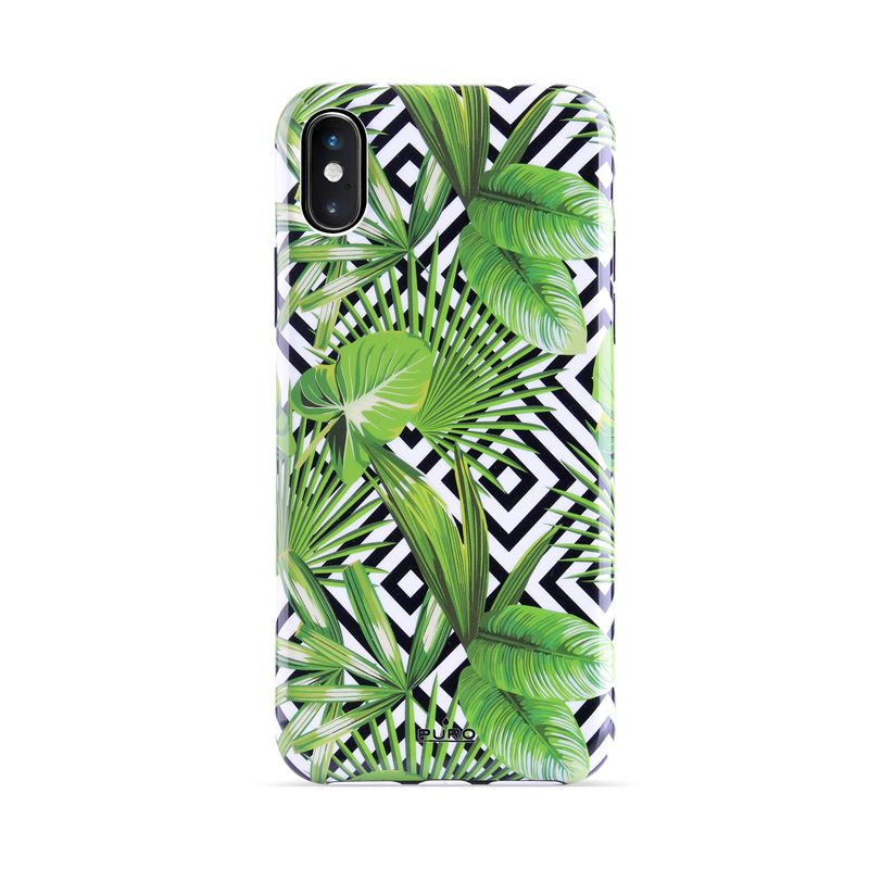 PURO Glam Tropical Leaves - Etui iPhone Xs / X (Geometric Jungle)