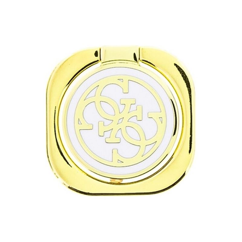 Guess Metal Ring Stand 4G - Magnetyczny uchwyt na palec do telefonu z funkcją standu (złoty/biały)