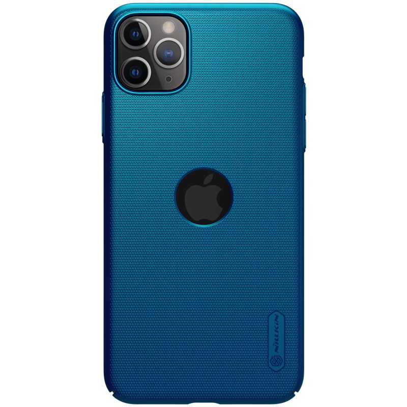Nillkin Super Frosted Shield - Etui Apple iPhone 11 Pro Max z wycięciem na logo (Peacock Blue)