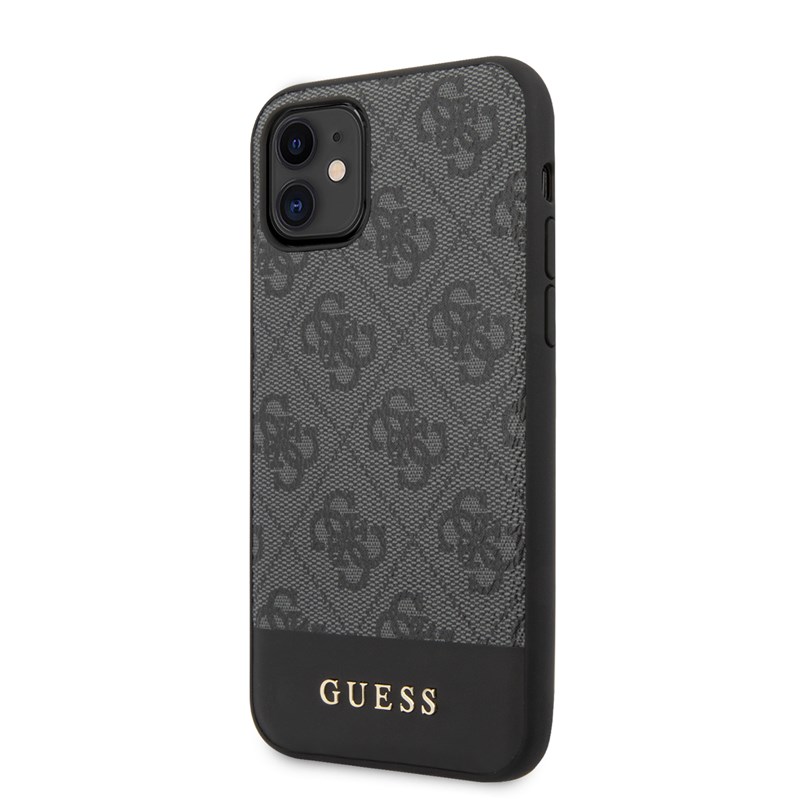 Guess 4G Bottom Stripe Collection - Etui iPhone 11 (szary)