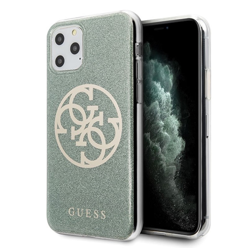 Guess Circle Glitter 4G - Etui iPhone 11 Pro Max (khaki)