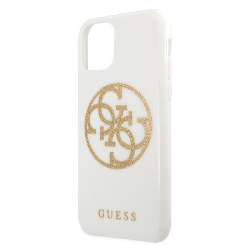 Guess Circle Glitter 4G - Etui iPhone 11 Pro Max (biały)