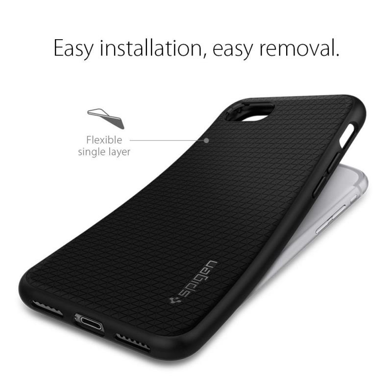 Spigen Liquid Air - Etui do iPhone SE 2022 / SE 2020 / 8 / 7 (Czarny)