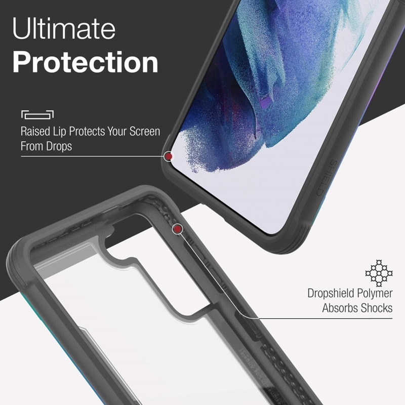 X-Doria Raptic Shield - Etui aluminiowe Samsung Galaxy S21+ (Antimicrobial protection) (Iridescent)