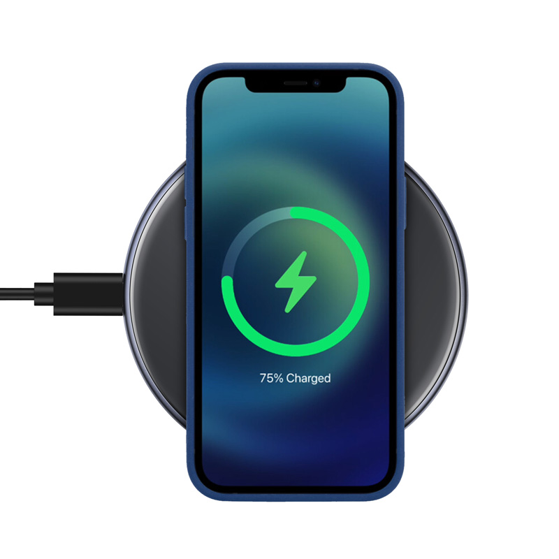 Crong PowerSpot Fast Wireless Charger – Aluminiowa ładowarka bezprzewodowa Qi 15W USB-C z powłoką ze szkła hartowanego (Shadow Black)