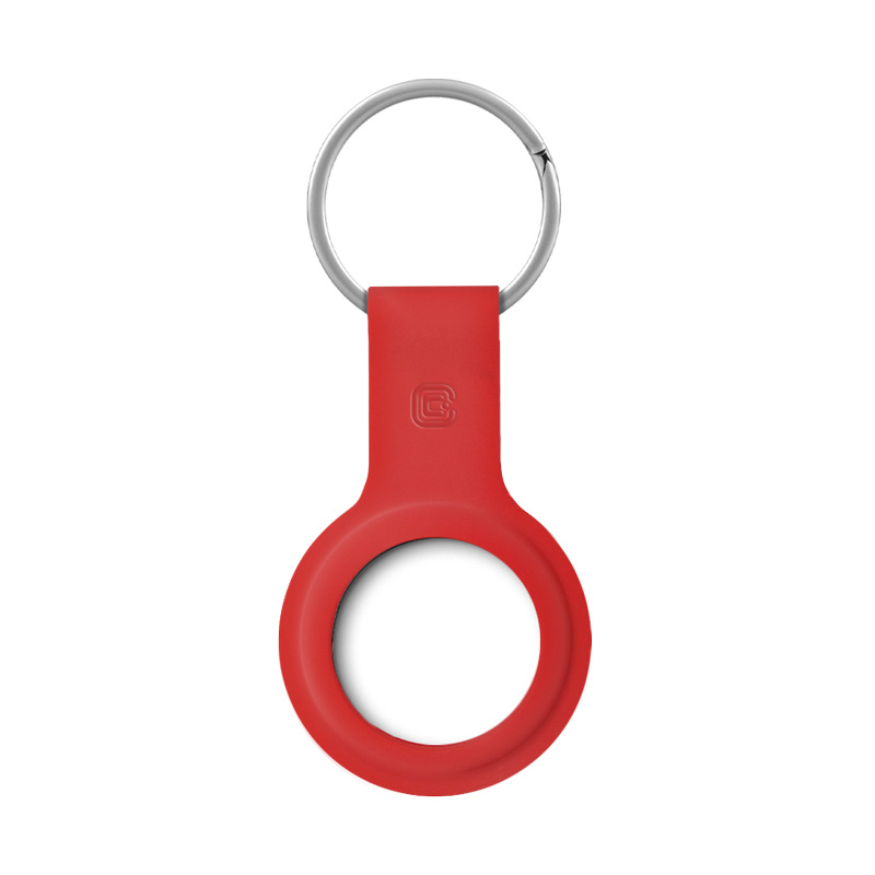 Crong Silicone Case with Key Ring – Etui ochronne brelok do Apple AirTag (czerwony)