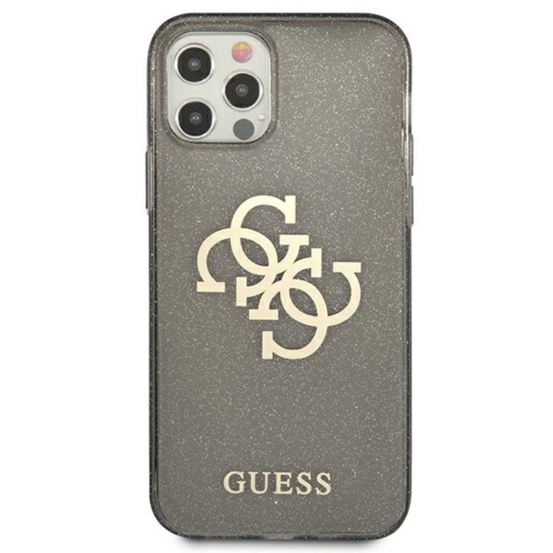 Guess Glitter 4G Big Logo - Etui iPhone 12 Pro Max (czarny)