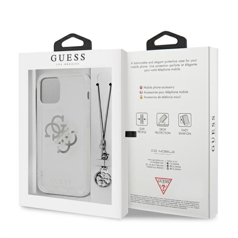 Guess 4G Big Logo Charm - Etui iPhone 12 Pro Max (srebrny charms)