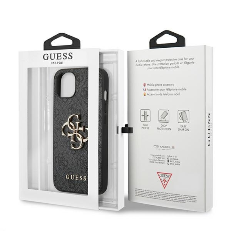 Guess 4G Big Metal Logo - Etui iPhone 13 (szary)