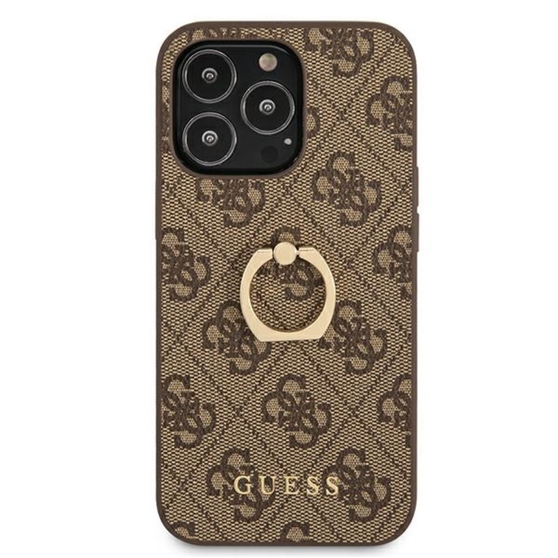 Guess 4G Ring Case - Etui iPhone 13 Pro (brązowy)