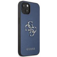 Guess Saffiano 4G Big Silver Logo - Etui iPhone 13 mini (niebieski)