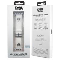 Karl Lagerfeld Silicone Karl & Choupette Heads – Pasek do Apple Watch 42/44/45/49 mm (biały)