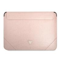 Guess Saffiano Triangle Logo Sleeve - Etui na notebooka 16" (różowy)
