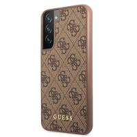 Guess 4G Metal Gold Logo - Etui Samsung Galaxy S22 (brązowy)