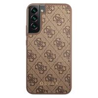 Guess 4G Metal Gold Logo - Etui Samsung Galaxy S22 (brązowy)