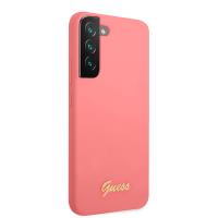 Guess Silicone Script Metal Logo - Etui Samsung Galaxy S22+ (fuksja)