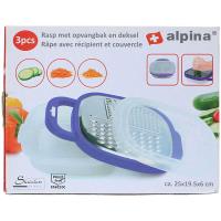 Alpina - wielofunkcyjna tarka z pojemnikiem (fioletowy) Alpina - wielofunkcyjna tarka z pojemnikiem (fioletowy)