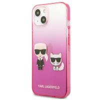Karl Lagerfeld Gradient Ikonik Karl & Choupette - Etui iPhone 13 mini (różowy)