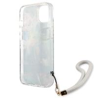 Guess Flower Cord - Etui ze smyczką iPhone 13 Mini (Blue)
