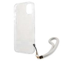 Guess Flower Cord - Etui ze smyczką iPhone 13 Mini (Gold)