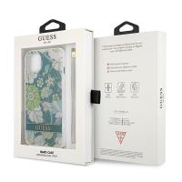 Guess Flower Cord - Etui ze smyczką iPhone 13 Mini (Green)