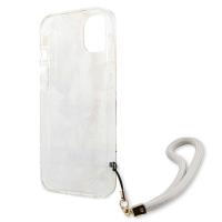 Guess Flower Cord - Etui ze smyczką iPhone 13 Mini (Purple)