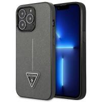 Guess Saffiano Triangle Logo Case – Etui iPhone 13 Pro (srebrny) Guess Saffiano Triangle Logo Case – Etui iPhone 13 Pro (srebrny)