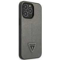 Guess Saffiano Triangle Logo Case – Etui iPhone 13 Pro Max (srebrny)