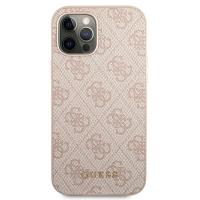Guess 4G Metal Gold Logo – Etui iPhone 12 / iPhone 12 Pro (różowy)