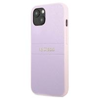 Guess Saffiano Hot Stamp & Metal Logo – Etui iPhone 13 Mini (liliowy)